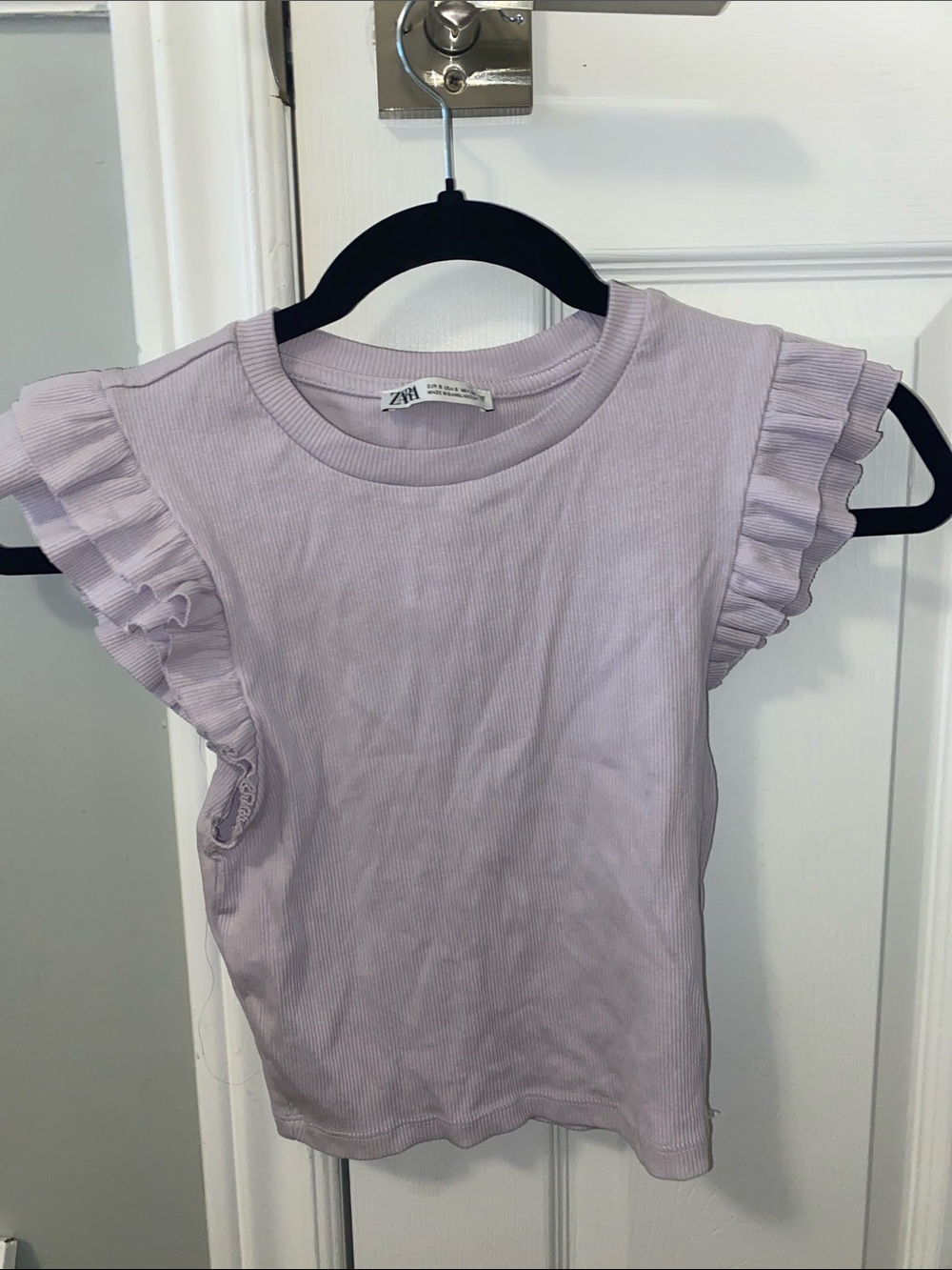Zara Lavender Ruffle Sleeve Tee